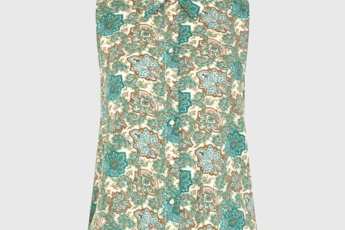 Funky Buddha Floral Πουκάμισο Αμάνικο Γυναικείο (FBL013-103-05-BLUE-HEAVEN)