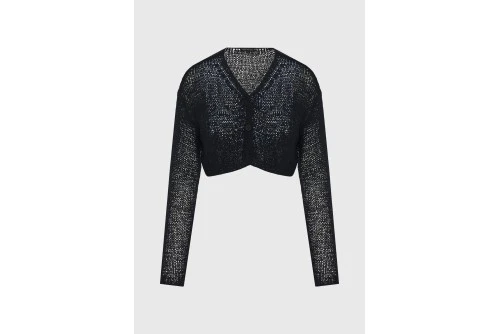 Funky Buddha Short Woven Ζακέτα Πλεκτή Γυναικεία (FBL013-103-07-BLACK)
