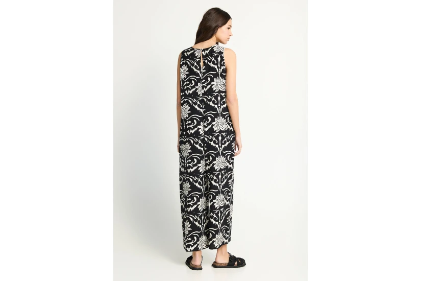 Funky Buddha Boho Γυναικεία Ολόσωμη Φόρμα Μαύρη, Λευκή