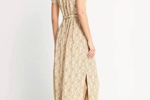 Funky Buddha Side Slit Φόρεμα Maxi Γυναικείο (FBL013-103-13-CLOUD-CREAM)