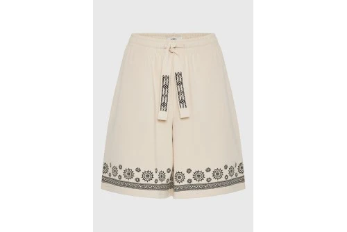 Funky Buddha Embroidery Σορτς Αθλητικό Γυναικείο (FBL013-104-03-CLOUD-CREAM)