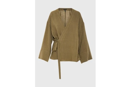Funky Buddha Striped Κιμονό Γυναικείο (FBL013-105-01-DUSTY-OLIVE)