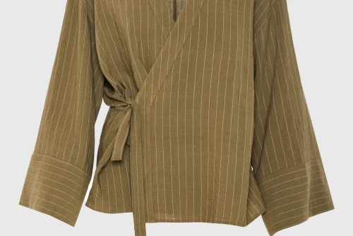 Funky Buddha Striped Κιμονό Γυναικείο (FBL013-105-01-DUSTY-OLIVE)
