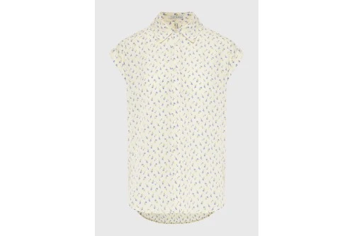 Funky Buddha Floral Πουκάμισο Κοντομάνικο Γυναικείο (FBL013-105-05-OFF-WHITE)