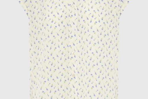 Funky Buddha Floral Πουκάμισο Κοντομάνικο Γυναικείο (FBL013-105-05-OFF-WHITE)