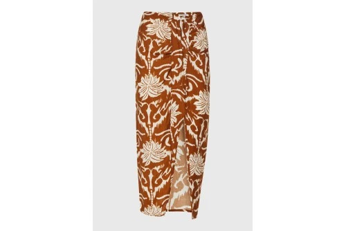 Funky Buddha All Over Printed Φούστα Μidi Γυναικεία (FBL013-105-14-SPICY-PUMPKIN)