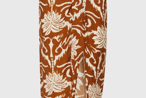 Funky Buddha All Over Printed Φούστα Μidi Γυναικεία (FBL013-105-14-SPICY-PUMPKIN)