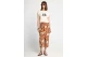 Funky Buddha All Over Printed Γυναικεία Φούστα Μidi Καφέ, Εκρού
