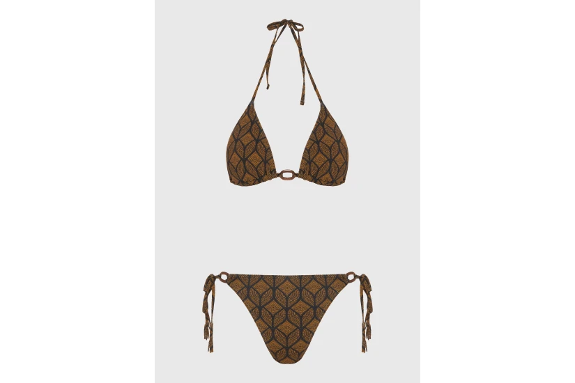 Funky Buddha Γυναικείο Μαγιό Bikini Top Μαύρο, Καφέ