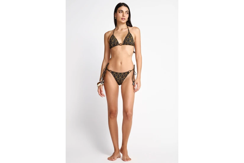 Funky Buddha Γυναικείο Μαγιό Bikini Top Μαύρο, Καφέ