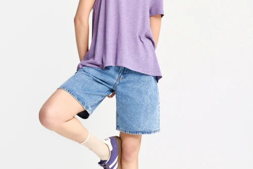 Funky Buddha The Basics Collection T-Shirt Γυναικείο (FBL013-107-04-DUSTY-LAVENDER)
