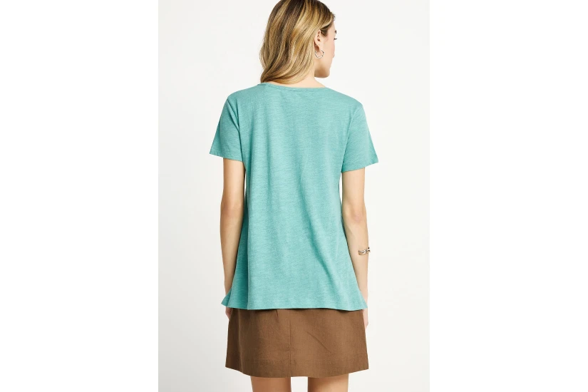 Funky Buddha The Basics Collection Γυναικείο Κοντομάνικο T-Shirt Βεραμάν