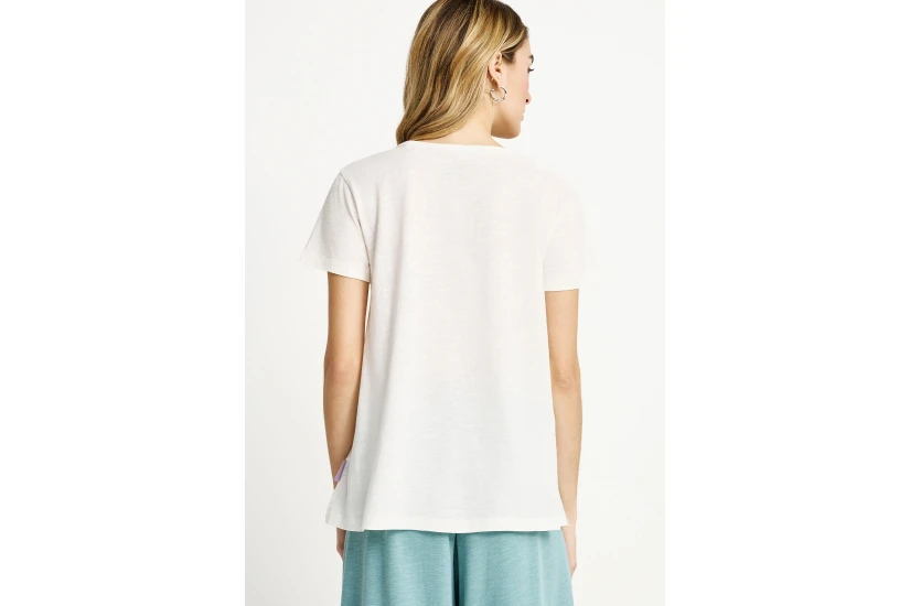 Funky Buddha The Basics Collection Γυναικείο Κοντομάνικο T-Shirt Λευκό