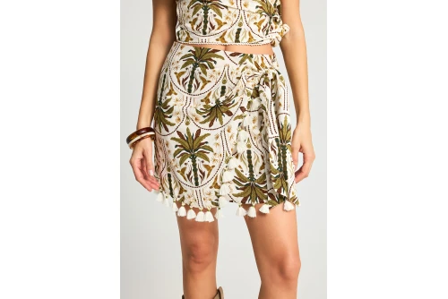 Funky Buddha Κρουαζέ Φούστα Mini Γυναικεία (FBL013-107-14-OLIVE)
