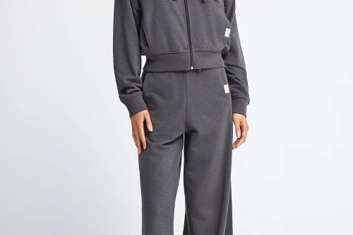 Funky Buddha Flare Fit Παντελόνι Φόρμας Γυναικείο (FBL013-108-02-ANTHRACITE)