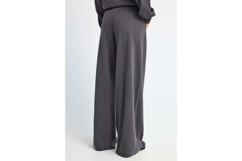 Funky Buddha Flare Fit Γυναικείο Παντελόνι Φόρμας Ανθρακί