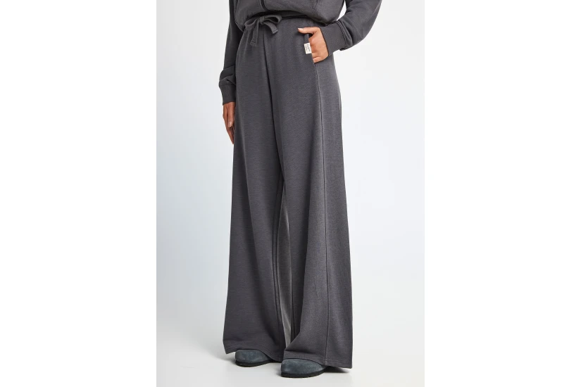Funky Buddha Flare Fit Γυναικείο Παντελόνι Φόρμας Ανθρακί