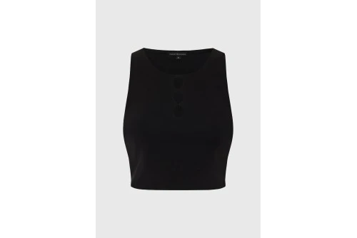 Funky Buddha Crop Top Αμάνικο Γυναικείο (FBL013-109-17-BLACK)