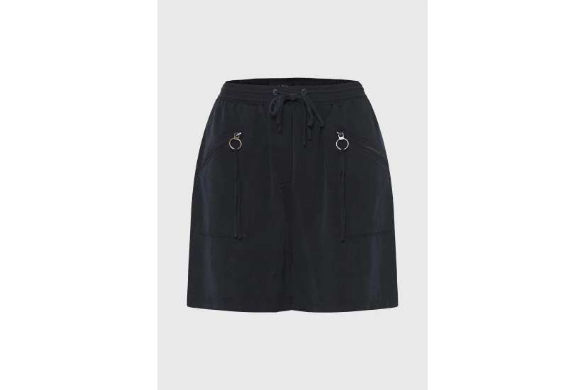Funky Buddha Linen Blend Γυναικείο Σορτς Μαύρο