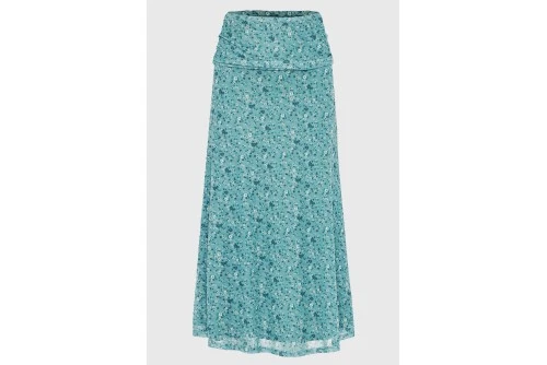Funky Buddha Floral A-Line Φούστα Μidi Γυναικεία (FBL013-110-14-GREEN-LAKE)