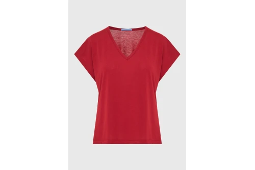 Funky Buddha The Basics Collection V-Neck T-Shirt Γυναικείο (FBL013-111-04-BAKED-APPLE)