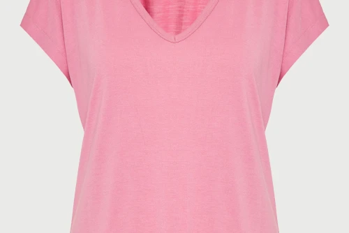Funky Buddha The Basics Collection V-Neck T-Shirt Γυναικείο (FBL013-111-04-CASHMERE-ROSE)