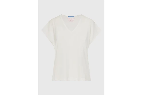 Funky Buddha The Basics Collection V-Neck T-Shirt Γυναικείο (FBL013-111-04-OFF-WHITE)