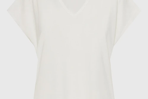 Funky Buddha The Basics Collection V-Neck T-Shirt Γυναικείο (FBL013-111-04-OFF-WHITE)