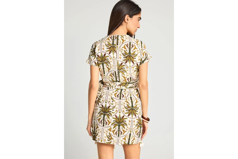 Funky Buddha Γυναικείο Κοντομάνικο Cropped Top Εκρού, Πράσινο, Διάφορα Χρώματα