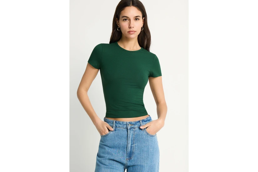 Funky Buddha Γυναικείο Κοντομάνικο T-Shirt Κυπαρισσί