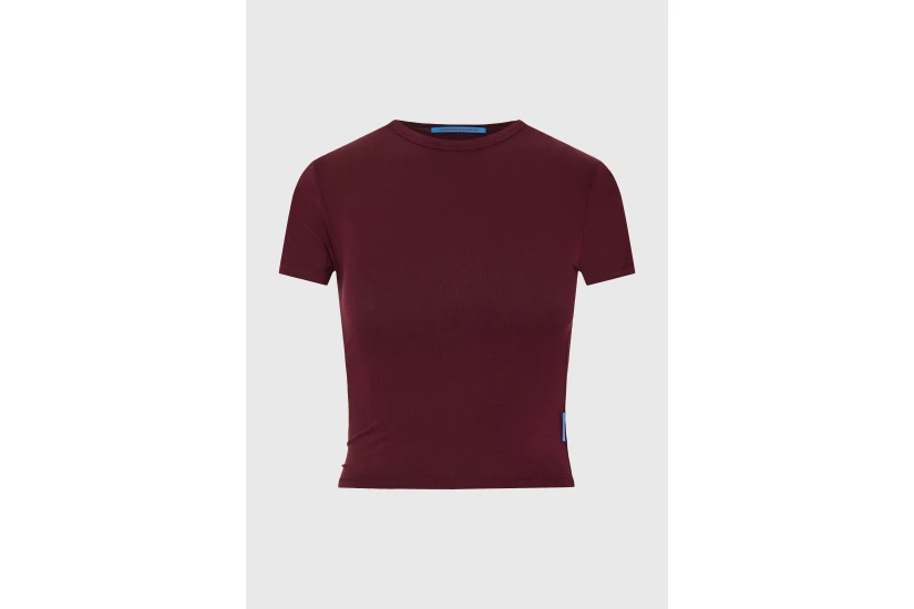 Funky Buddha Γυναικείο Κοντομάνικο T-Shirt Μπορντό