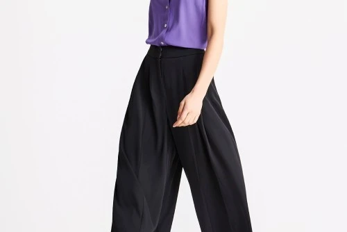 Funky Buddha Culotte With Pleats Παντελόνι Casual Γυναικείο (FBL013-116-02-BLACK)