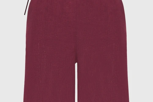 Funky Buddha Linen Blend Βερμούδα Casual Γυναικεία (FBL013-116-03-BURGUNDY)