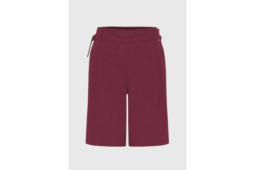 Funky Buddha Linen Blend Γυναικεία Βερμούδα Μπορντό