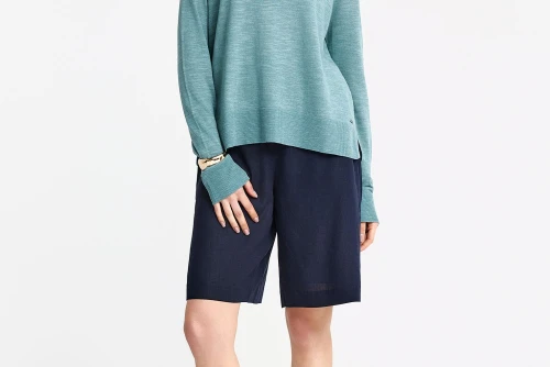Funky Buddha Linen Blend Βερμούδα Casual Γυναικεία (FBL013-116-03-MIDNIGHT-BLUE)