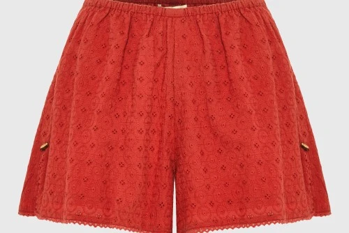 Funky Buddha Embroidery Σορτς Casual Γυναικείο (FBL013-117-03-BAKED-APPLE)