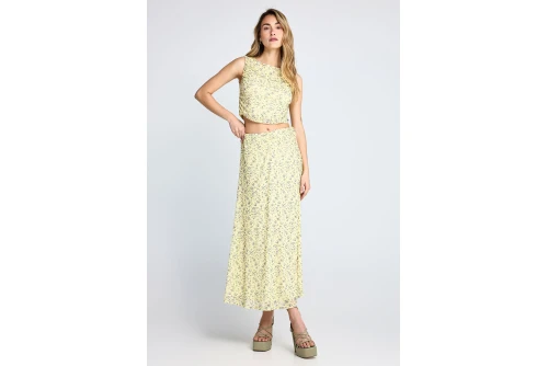 Funky Buddha Floral Crop Top Αμάνικο Γυναικείο (FBL013-117-17-LEMONADE)