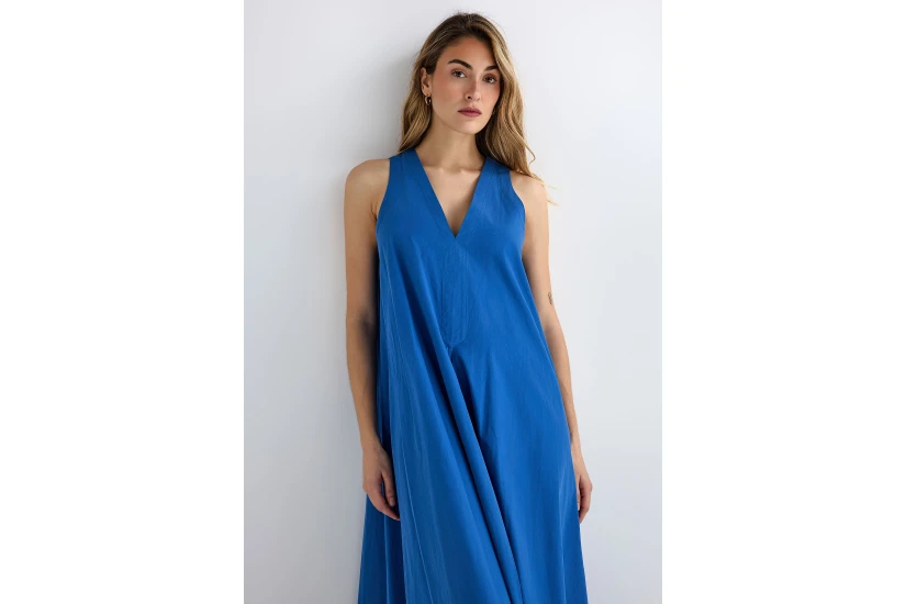Funky Buddha Γυναικείο Φόρεμα Maxi Μπλε
