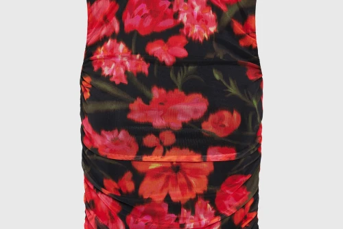 Funky Buddha Floral Crop Top Αμάνικο Γυναικείο (FBL013-118-17-BLACK)
