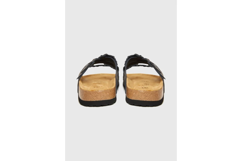 Funky Buddha Suede Γυναικεία Σανδάλια Μαύρα