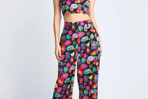 Funky Buddha Cropped Παντελόνι Chino Γυναικείο (FBL013-120-02-MULTI)