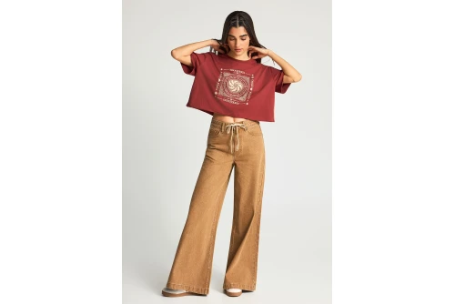 Funky Buddha Graphic Print T-Shirt Γυναικείο (FBL013-120-04-HENNA-BROWN)