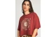 Funky Buddha Loose Fit With Graphic Print Γυναικείο Κοντομάνικο T-Shirt Κεραμιδί