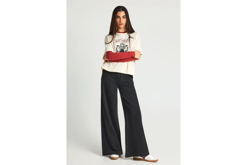 Funky Buddha Graphic Print Γυναικείο Κοντομάνικο T-Shirt Μπεζ, Διάφορα Χρώματα