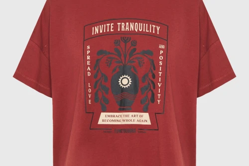 Funky Buddha Graphic Print T-Shirt Γυναικείο (FBL013-121-04-HENNA-BROWN)