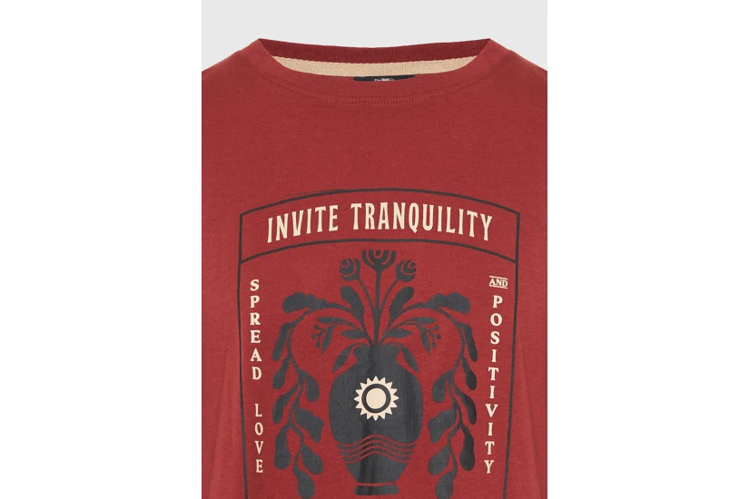 Funky Buddha Graphic Print Γυναικείο Κοντομάνικο T-Shirt Κεραμιδί