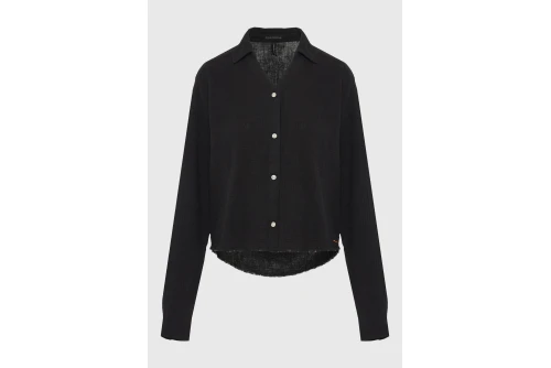 Funky Buddha Cotton Πουκάμισο Μακρυμάνικο Γυναικείο (FBL013-121-05-BLACK)