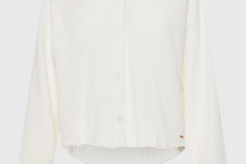 Funky Buddha Cotton Πουκάμισο Μακρυμάνικο Γυναικείο (FBL013-121-05-OFF-WHITE)