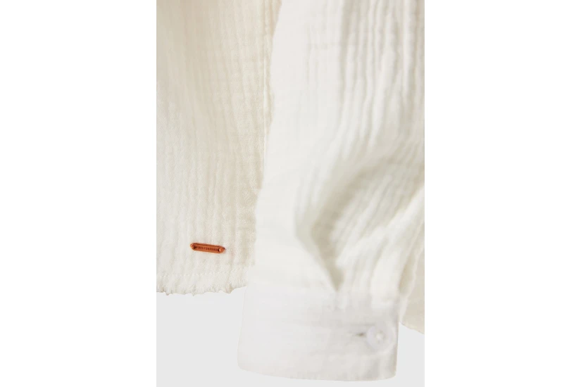 Funky Buddha Cotton Γυναικείο Μακρυμάνικο Πουκάμισο Λευκό