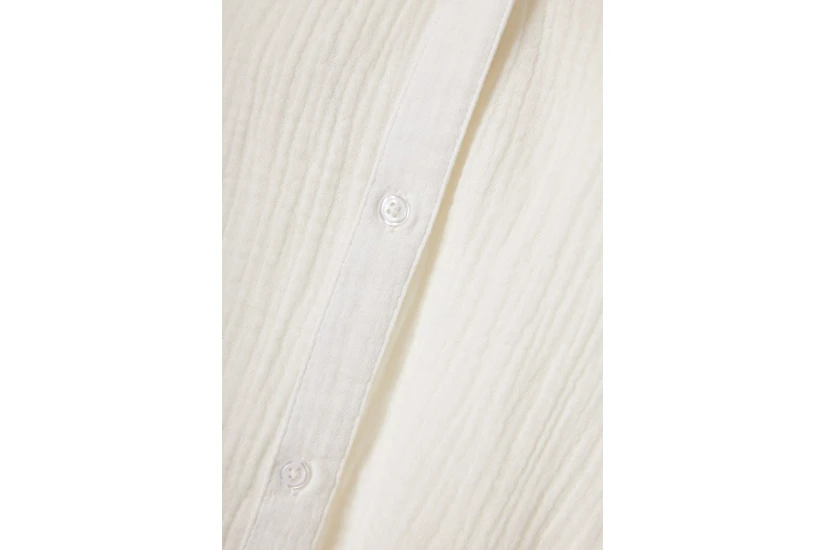Funky Buddha Cotton Γυναικείο Μακρυμάνικο Πουκάμισο Λευκό